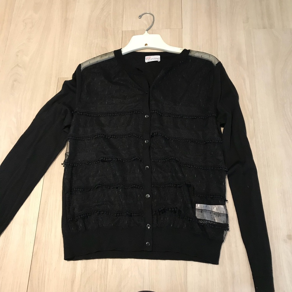 Red Valentino Wool Lace Sweater